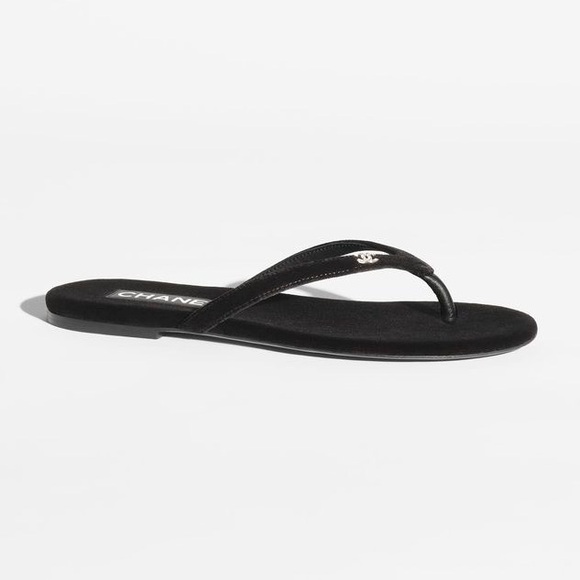 Chanel Velvet CC Flip Flops - Picture 1 of 5